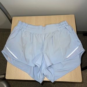 Women’s Low Rise Lined 2.5” Pastel Blue Athletic Shorts, Size 8